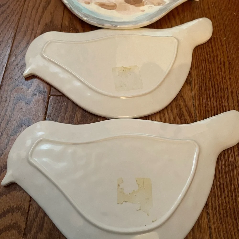 Set of Bird-Shaped Melamine Plates (5)